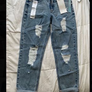 Tinseltown High Rise Ripped Straight Jeans Size 5